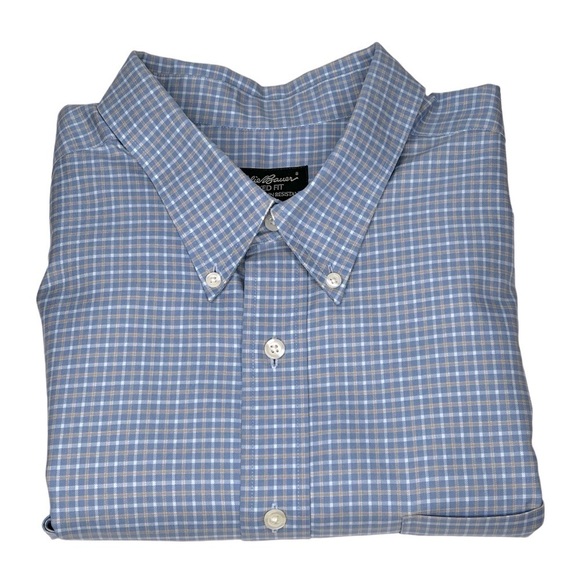 EDDIE BAUER Wrinkle-free Relaxed Fit Long Sleeve Men's Shirt Size XXL Tall - Picture 1 of 16
